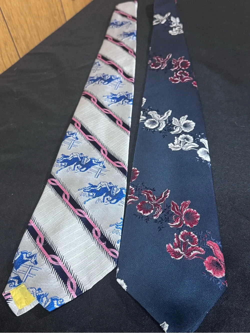 Men's Floral and Patterned Ties - Blue and‎ Gray